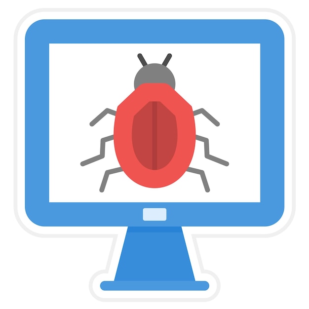 Imagen vectorial de icono de virus de computadora Se puede utilizar para redes y intercambio de datos