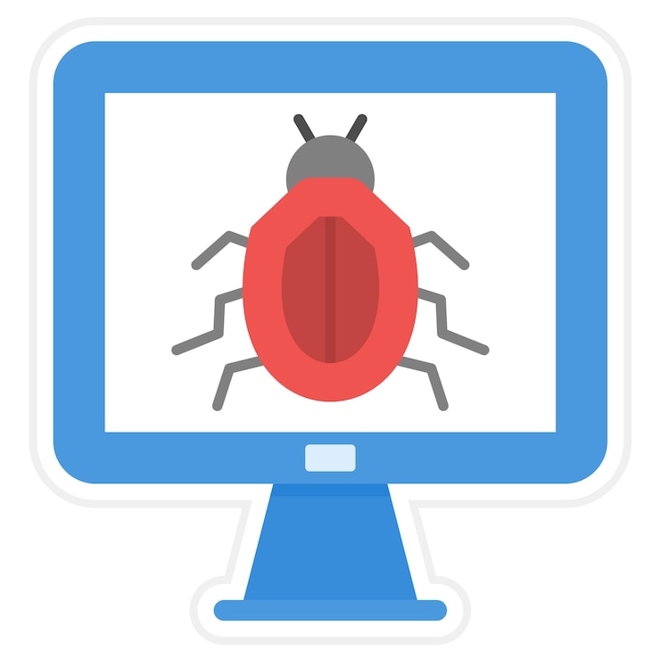 Vector imagen vectorial de icono de virus de computadora se puede utilizar para redes y intercambio de datos