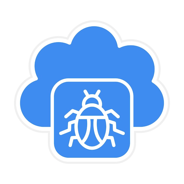 La imagen vectorial del icono de virus en la nube se puede utilizar para la seguridad cibernética