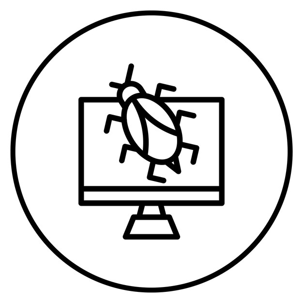 La imagen vectorial del icono del virus se puede utilizar para la seguridad de la información