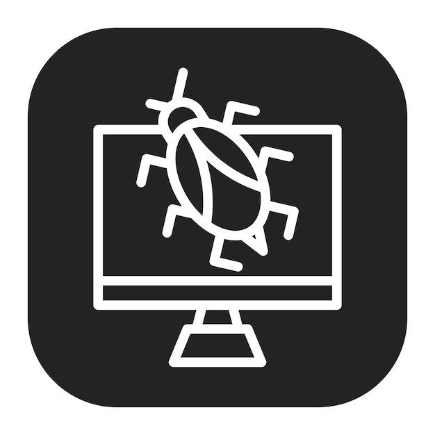 La imagen vectorial del icono del virus se puede utilizar para la seguridad de la información