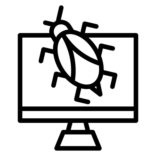 La imagen vectorial del icono del virus se puede utilizar para la seguridad de la información