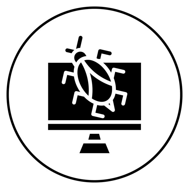 La imagen vectorial del icono del virus se puede utilizar para la seguridad de la información