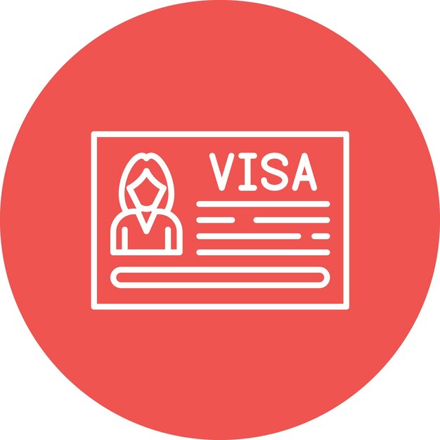Imagen vectorial del icono de Visa Puede utilizarse para la Agencia de Viajes