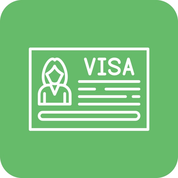 Imagen vectorial del icono de Visa Puede utilizarse para la Agencia de Viajes