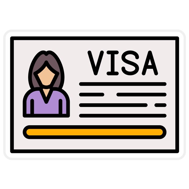 Imagen vectorial del icono de Visa Puede utilizarse para la Agencia de Viajes