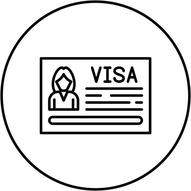 Imagen vectorial del icono de Visa Puede utilizarse para la Agencia de Viajes