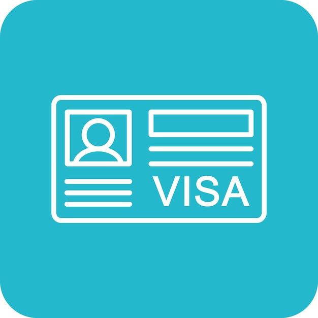 Imagen vectorial del icono de la visa Puede utilizarse para la inmigración