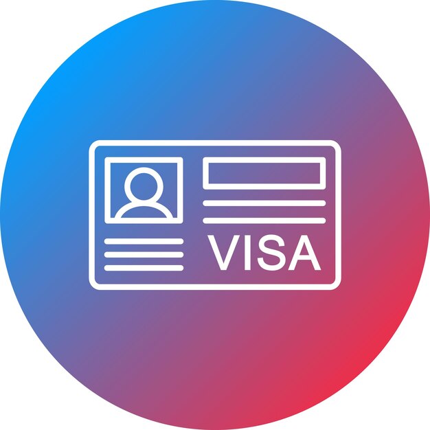 Imagen vectorial del icono de la visa Puede utilizarse para la inmigración