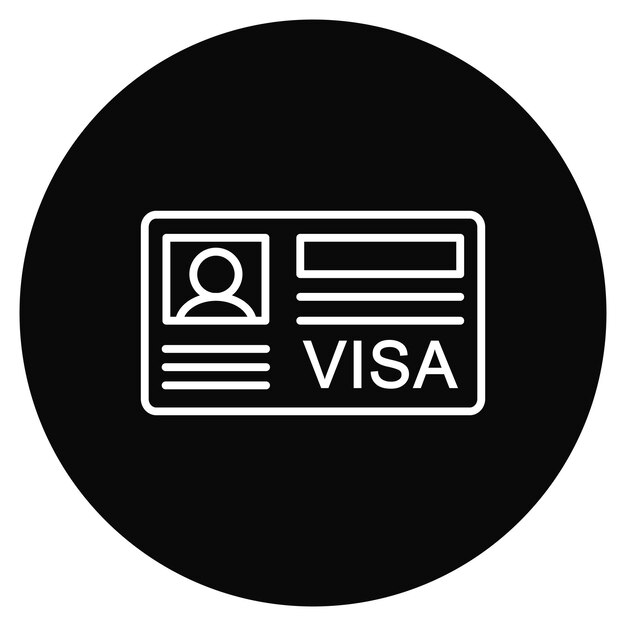 Imagen vectorial del icono de la visa Puede utilizarse para la inmigración
