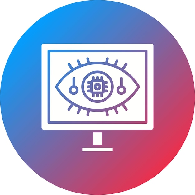Imagen vectorial de icono de visión por computadora Puede utilizarse para la Inteligencia Artificial