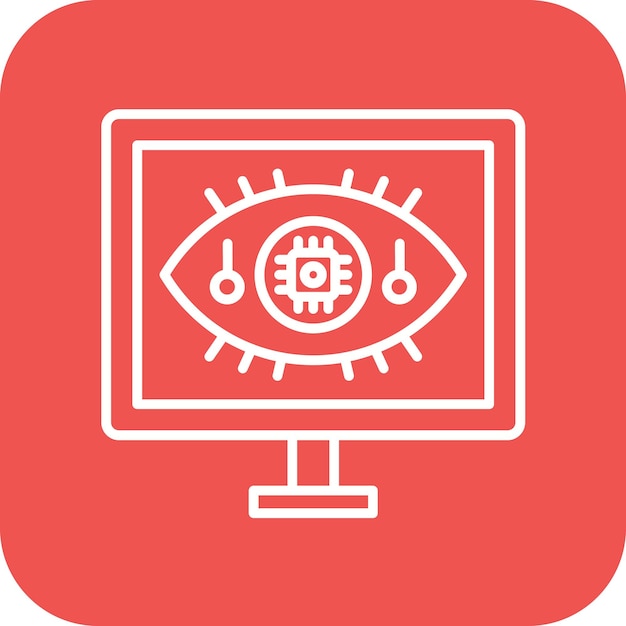 Imagen vectorial de icono de visión por computadora Puede utilizarse para la Inteligencia Artificial