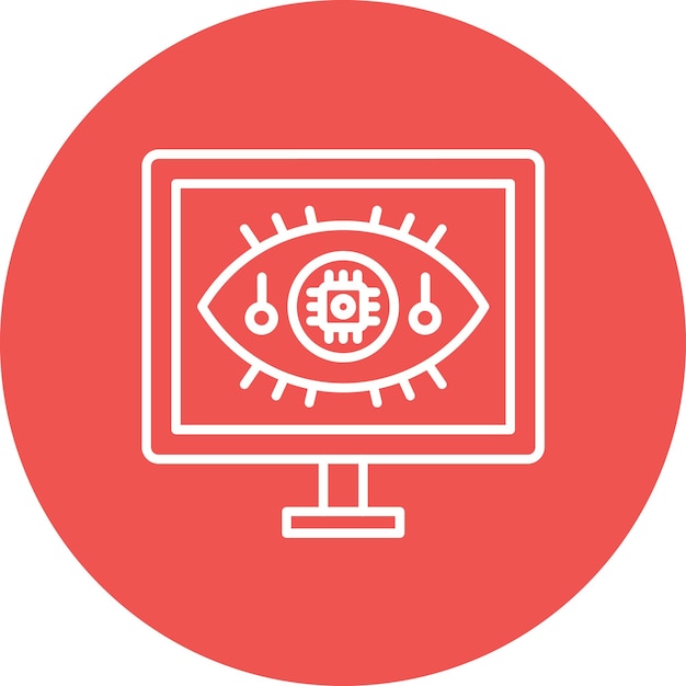 Imagen vectorial de icono de visión por computadora Puede utilizarse para la Inteligencia Artificial