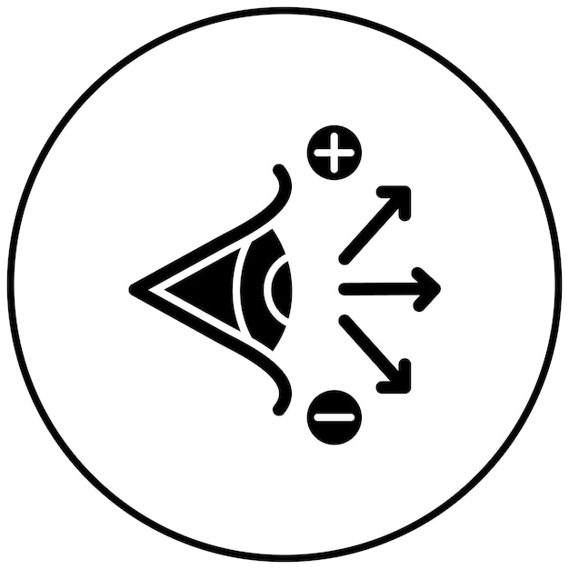 Imagen vectorial de icono de visión lejana Puede utilizarse para el optometrista