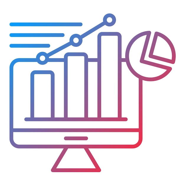 Imagen vectorial de icono de visualización de datos Se puede utilizar para el análisis de datos