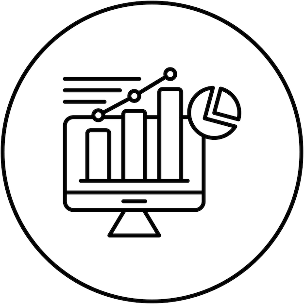 Imagen vectorial de icono de visualización de datos Se puede utilizar para el análisis de datos