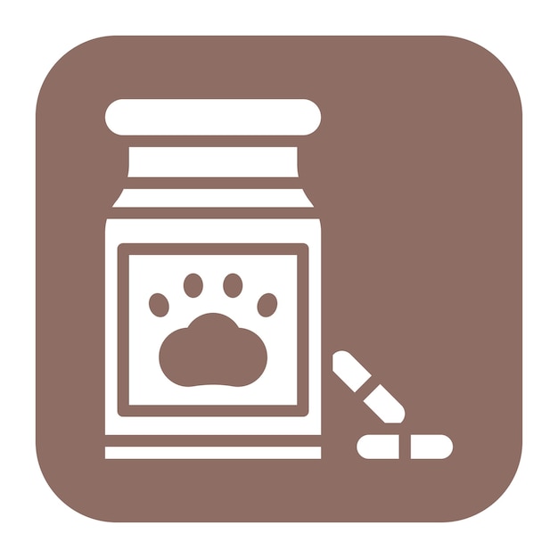 Imagen vectorial del icono de las vitaminas de mascotas puede utilizarse para veterinaria