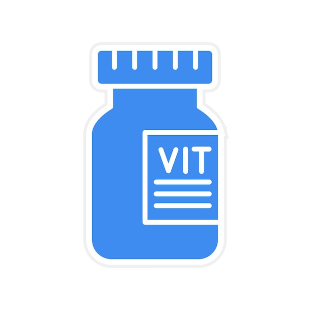 Imagen vectorial del icono de las vitaminas Se puede utilizar para el gimnasio