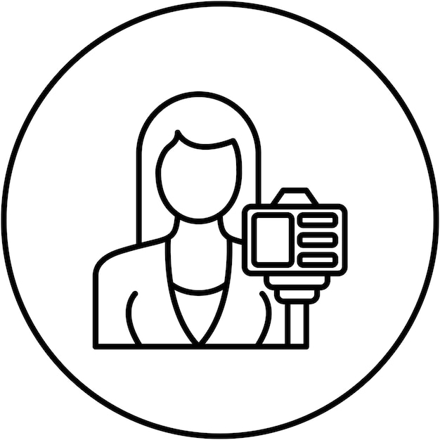 Imagen vectorial del icono de Vlogger femenina Se puede usar para el marketing de influencers