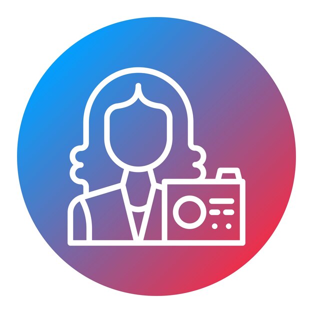 Imagen vectorial de icono de Vlogger femenino Se puede usar para Video Blog
