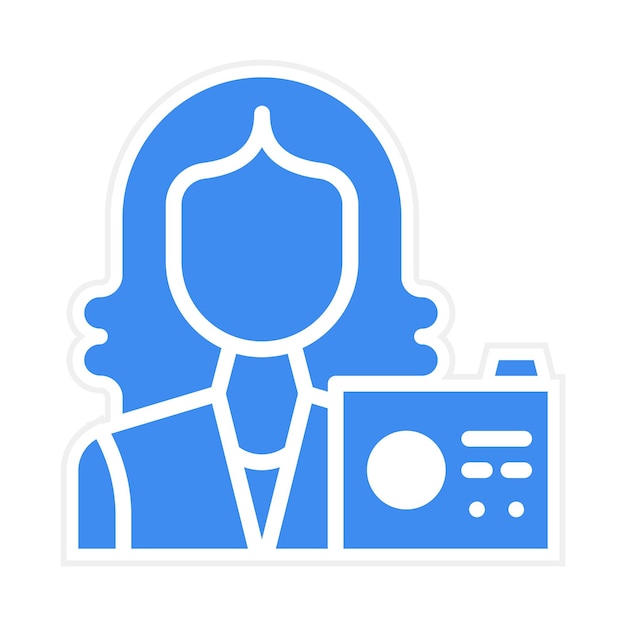 Imagen vectorial de icono de Vlogger femenino Se puede usar para Video Blog