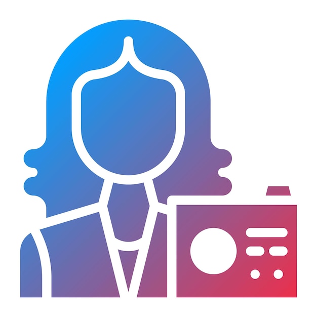 Imagen vectorial de icono de Vlogger femenino Se puede usar para Video Blog
