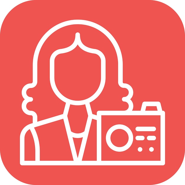 Imagen vectorial de icono de Vlogger femenino Se puede usar para Video Blog