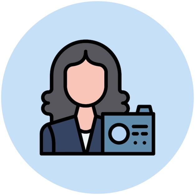 Imagen vectorial de icono de Vlogger femenino Se puede usar para Video Blog