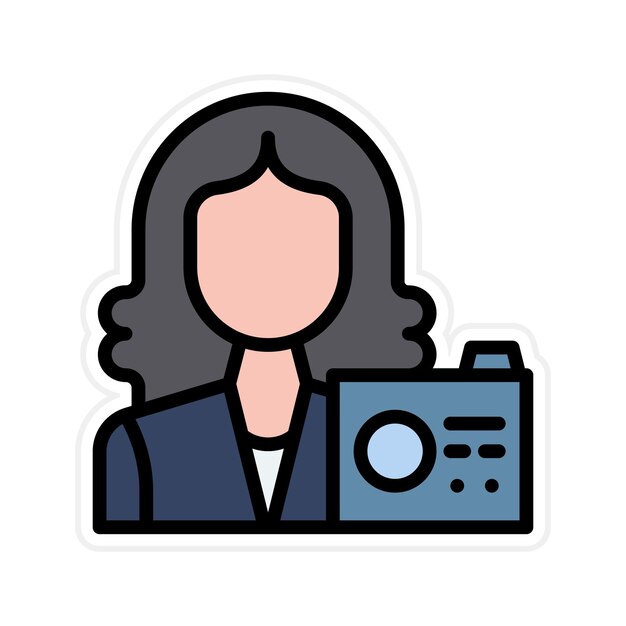 Imagen vectorial de icono de Vlogger femenino Se puede usar para Video Blog