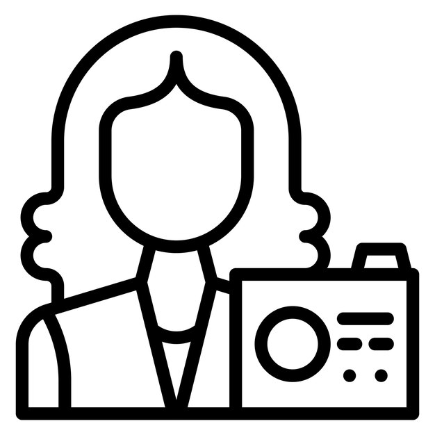 Imagen vectorial de icono de Vlogger femenino Se puede usar para Video Blog