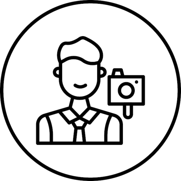 Vector imagen vectorial de icono de vlogger masculino se puede usar para video blog