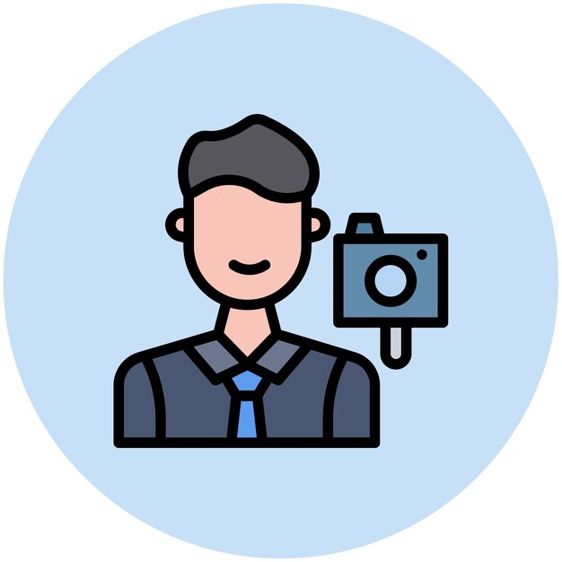 Imagen vectorial de icono de Vlogger masculino Se puede usar para Video Blog
