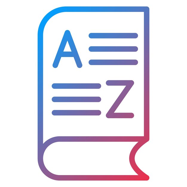 Imagen vectorial del icono del vocabulario Se puede utilizar para la literatura