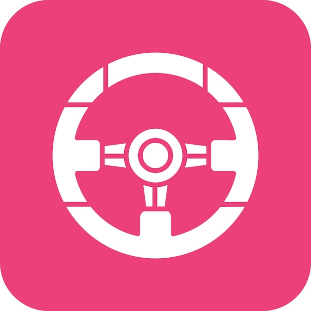 Imagen vectorial del icono del volante Se puede usar para carreras de autos