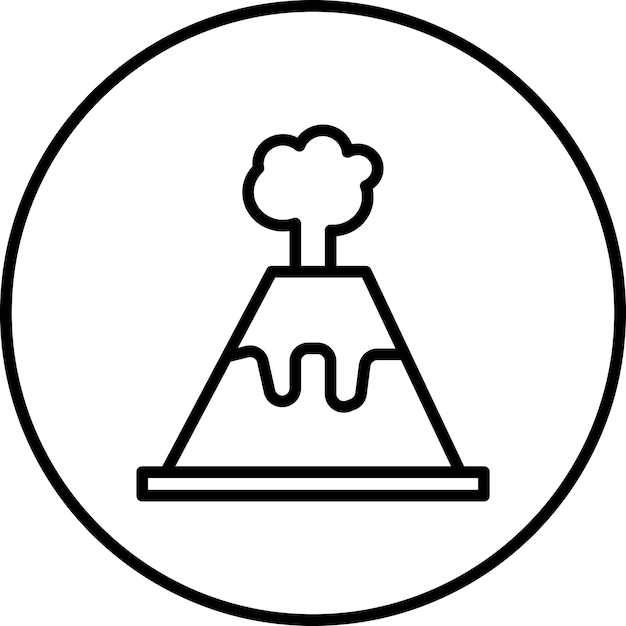 La imagen vectorial del icono del volcán se puede utilizar para la geografía
