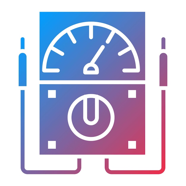 Imagen vectorial del ícono del voltímetro Se puede utilizar para circuitos eléctricos