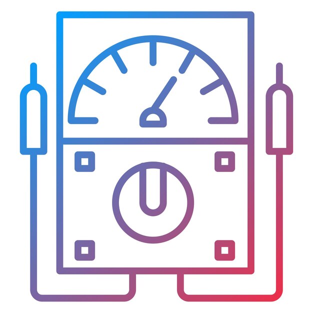 Imagen vectorial del ícono del voltímetro Se puede utilizar para circuitos eléctricos