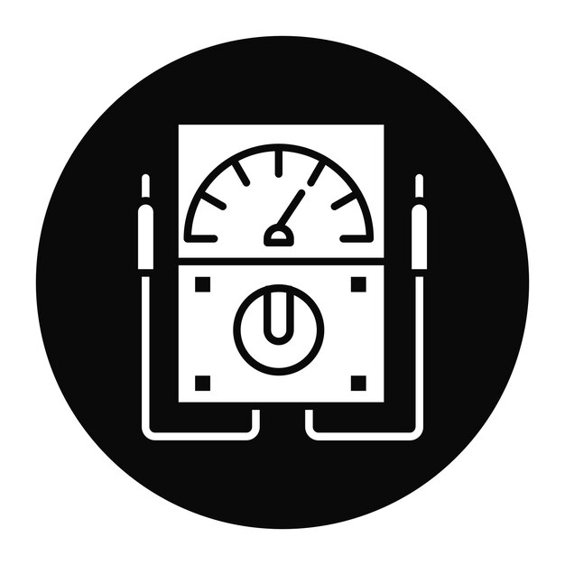 Imagen vectorial del ícono del voltímetro Se puede utilizar para circuitos eléctricos