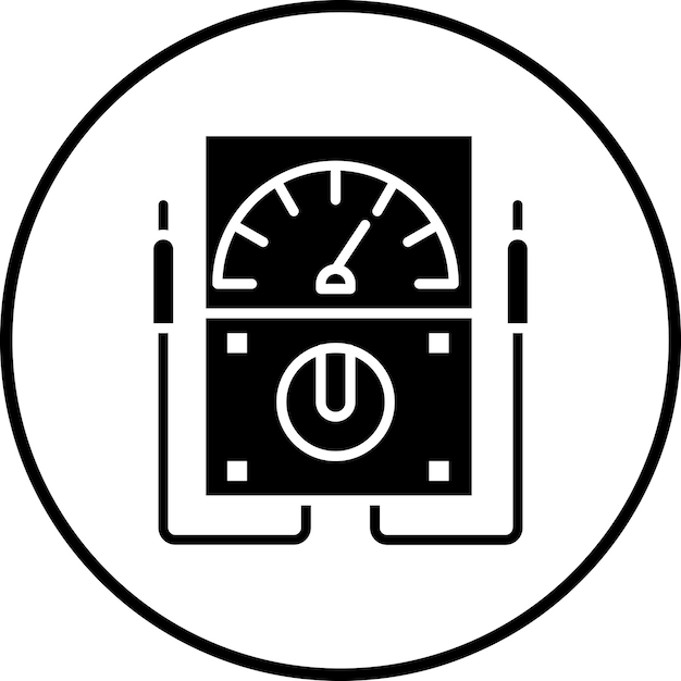 Vector imagen vectorial del ícono del voltímetro se puede utilizar para circuitos eléctricos