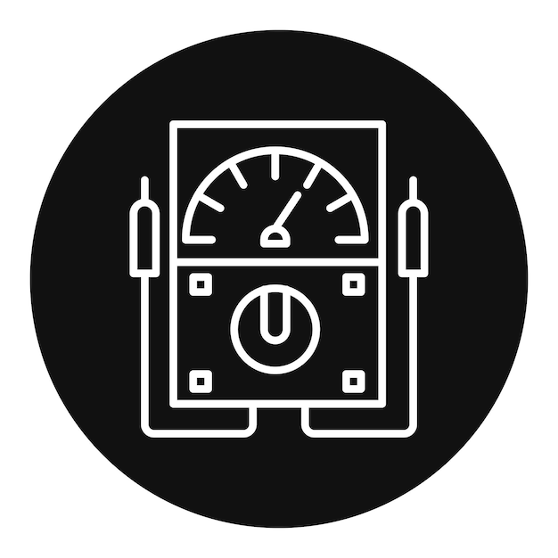 Imagen vectorial del ícono del voltímetro Se puede utilizar para circuitos eléctricos