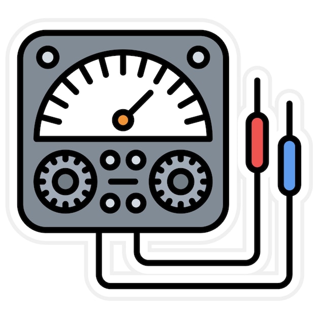 Vector la imagen vectorial del ícono del voltímetro se puede utilizar para la física