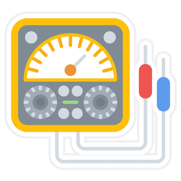 La imagen vectorial del ícono del voltímetro se puede utilizar para la física