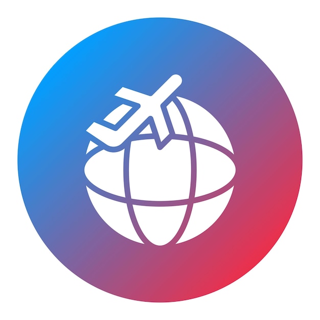 Imagen vectorial del icono de vuelo internacional Se puede utilizar para la aerolínea