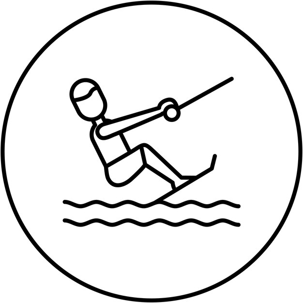 Imagen vectorial de icono de wakeboard puede usarse para deportes acuáticos