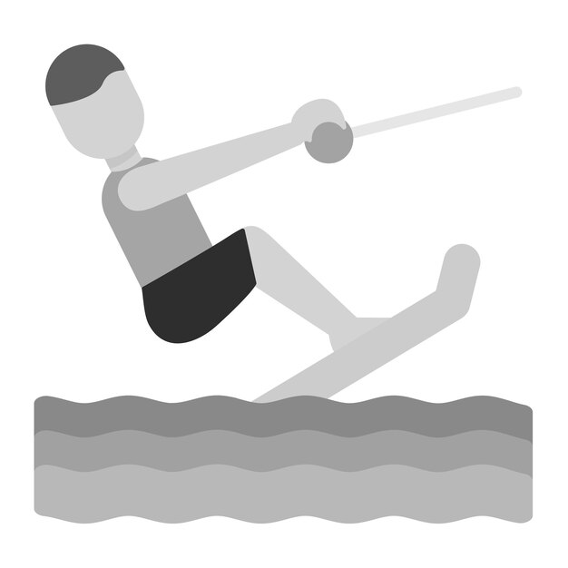 Imagen vectorial de icono de wakeboard puede usarse para deportes acuáticos