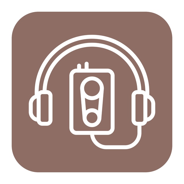 Imagen vectorial de icono de Walkman Se puede usar para Retro