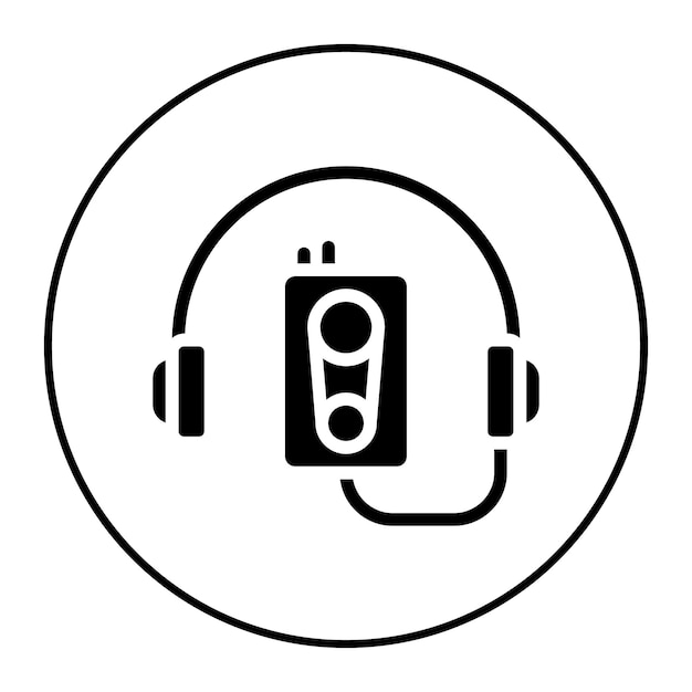 Imagen vectorial de icono de Walkman Se puede usar para Retro