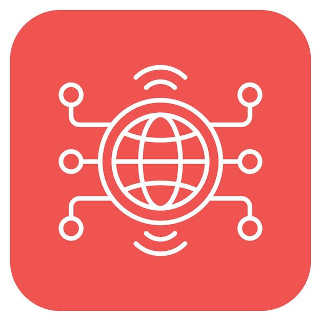 La imagen vectorial del icono Wan se puede utilizar para la informática