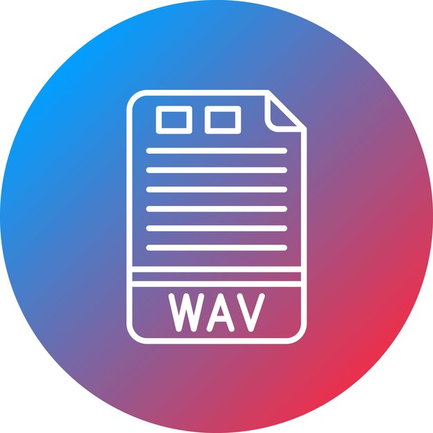Imagen vectorial de icono WAV Puede utilizarse para formatos de archivo