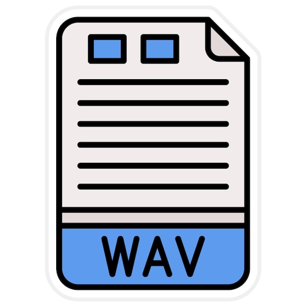Imagen vectorial de icono WAV Puede utilizarse para formatos de archivo